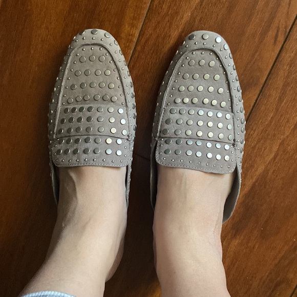Gray / silver dolce vita studded slides - Picture 6 of 6